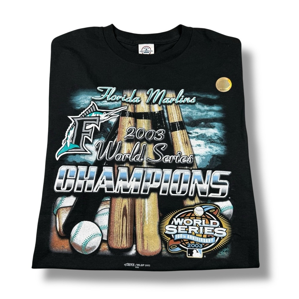 NWOT VTG Off The Bench MLB Florida Marlins 2003 World Series Champions Tee Sz L